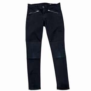 rag & bone Black Skinny Moto Jeans Zipper Pockets Women’s Sz 24 Bikercore Edgy